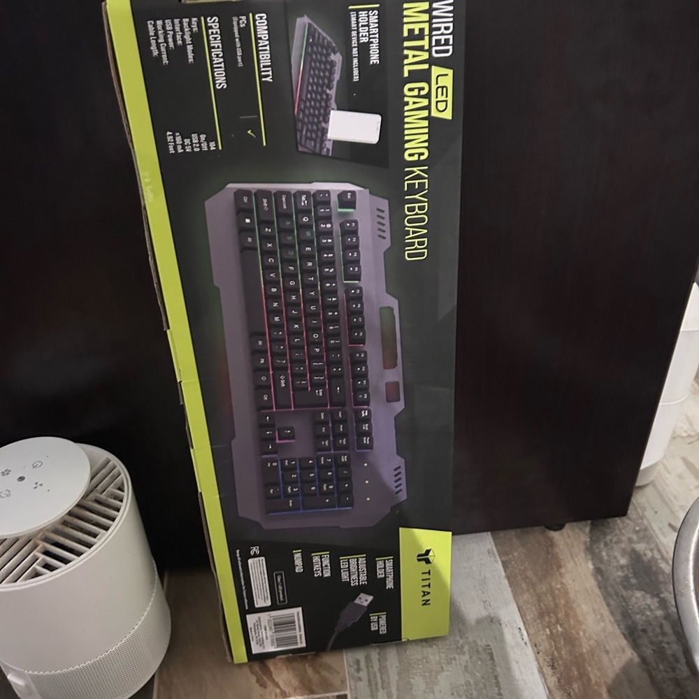 Titan Wired LED Gaming Keyboard - Black and Gray